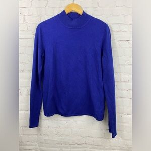 East 5th Sweater Womens Size Large Blueish Purple Mock Neck Long Sleeves Acrylic